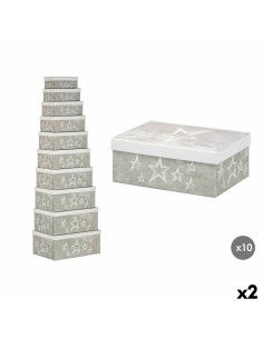 Boîte Décorative Pincello 63 Blanc Gris Carton (2 Unités)