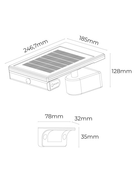 Applique Murale EDM 31854 Noir 6 W 720 Lm LED Solaire (6500 K)