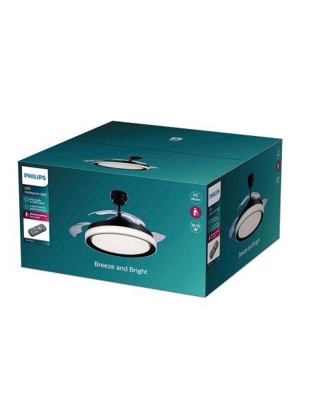 Ventilateur de Plafond avec Lumière Philips Atlas Noir 35 W 28 W 4500 Lm (2700 K)