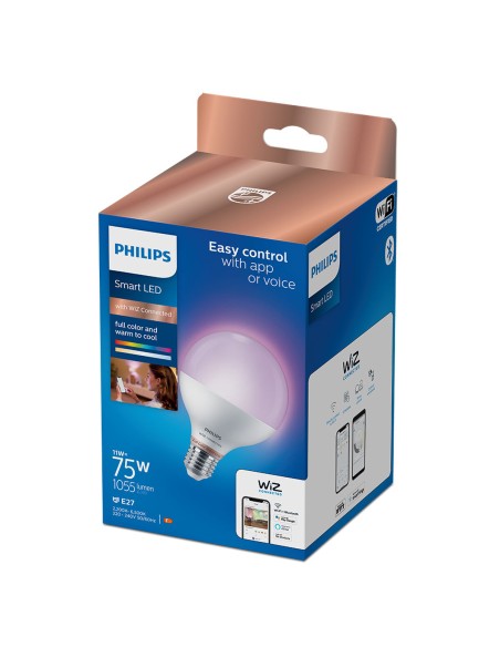 Lampe LED Philips Wiz G95 Smart Full Colors F 11 W E27 1055 lm (2200K) (6500 K)