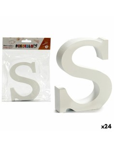 Lettre Pincello S Blanc Bois 2 x 16 x 14,5 cm (24 Unités)