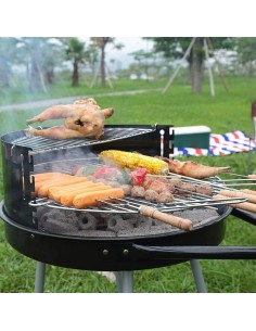 Roues de barbecue au charbon de bois Grill Noir Ø 51 cm 2