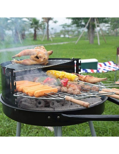 Roues de barbecue au charbon de bois Grill Noir Ø 51 cm