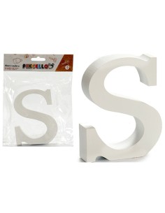 Lettre Pincello S Blanc Bois 2 x 16 x 14,5 cm (24 Unités) 2