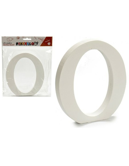 Lettre Pincello O Blanc Bois 1,8 x 21 x 17 cm (12 Unités)