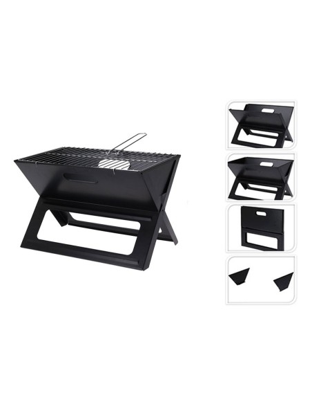 Barbecue Pliable Portatif à Charbon Forme en X 45 x 30 x 35 cm Fer