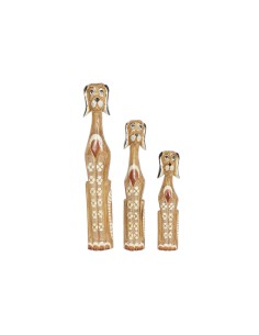 Figurine Décorative DKD Home Decor Blanc Marron Chien Tropical 80 cm 16 x 9 x 100 cm