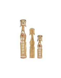 Figurine Décorative DKD Home Decor Blanc Marron Chien Tropical 80 cm 16 x 9 x 100 cm 2
