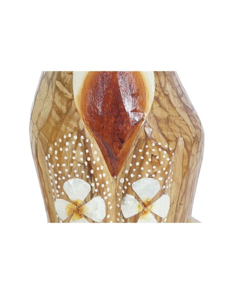 Figurine Décorative DKD Home Decor Blanc Marron Chien Tropical 80 cm 16 x 9 x 100 cm