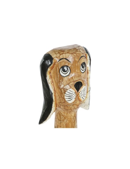 Figurine Décorative DKD Home Decor Blanc Marron Chien Tropical 80 cm 16 x 9 x 100 cm