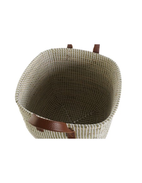 Set de basket DKD Home Decor Naturel Marron Clair Polyuréthane Herbier marin 38 x 38 x 35 cm