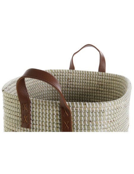 Set de basket DKD Home Decor Naturel Marron Clair Polyuréthane Herbier marin 38 x 38 x 35 cm