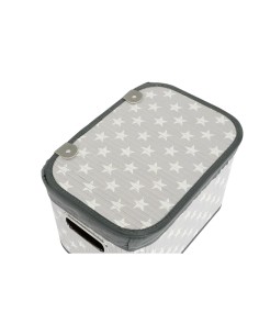 Set de basket DKD Home Decor Blanc Gris Bambou Bois MDF Etoiles 51 x 35 x 33 cm 2
