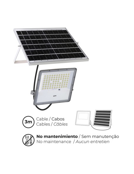 Projecteur EDM 31855 200 W 1500 lm Télécommande Panneau solaire photovoltaïque (6500 K)