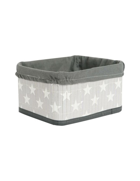 Set de basket DKD Home Decor Blanc Gris Bambou Bois MDF Etoiles 51 x 35 x 33 cm