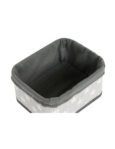 Set de basket DKD Home Decor Blanc Gris Bambou Bois MDF Etoiles 51 x 35 x 33 cm