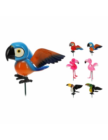 Figure décorative de jardin Progarden Métal Oiseau 12,5 x 14 x 67 cm Pot