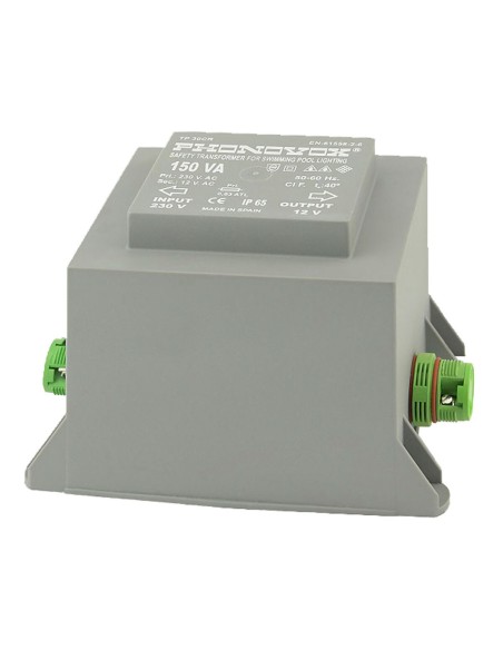 Transformateur de sécurité pour l'éclairage des piscines PHONOVOX tp30103cr 150 VA 12 V 230 V 50-60 Hz 12,9 x 7,2 x 9,9 cm