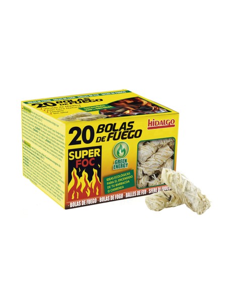 Boules de feu pour l'allumage Super Foc Bois Cire Écologique 20 Unités