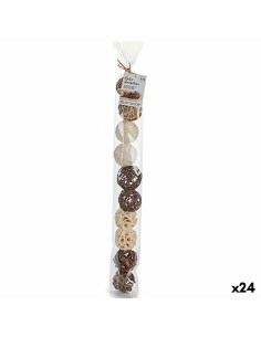 Boule Décorative Blanc Marron Noir Naturel (24 Unités)