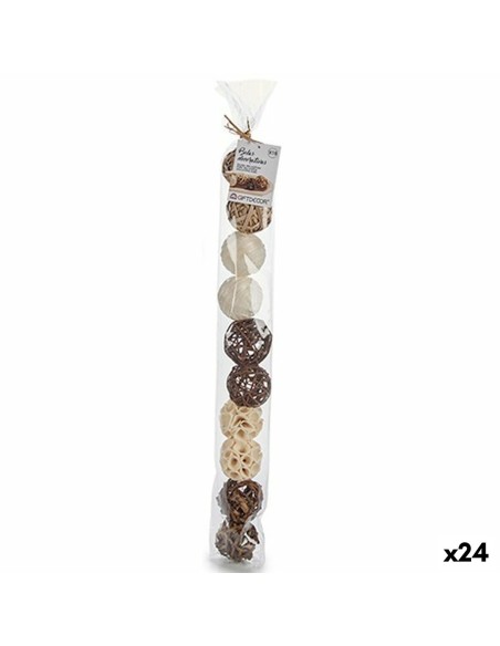 Boule Décorative Blanc Marron Noir Naturel (24 Unités)