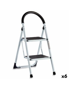 Echelle pliante Kipit KX1402-GREY429 Blanc Noir Gris Métal 38 x 50 x 84 cm (6 Unités)