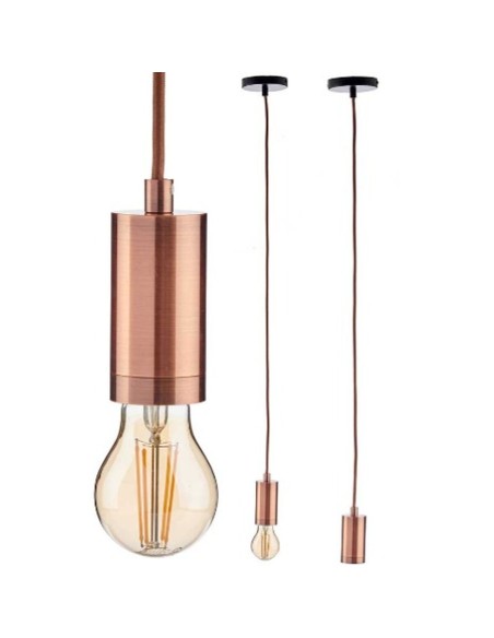 Suspension Bronze Métal 60 W 9,5 x 9,5 x 9,7 cm (6 Unités)
