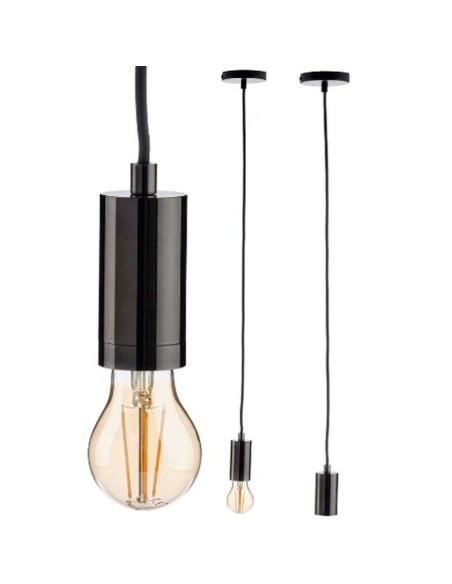 Suspension Noir Métal 60 W (6 Unités)