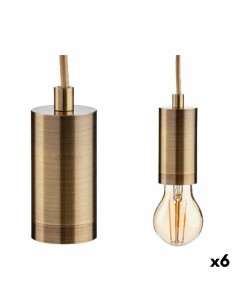 Suspension Doré Métal 60 W 11,5 x 12 x 11,5 cm (6 Unités)