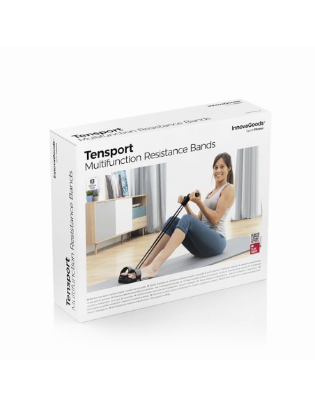 Élastiques de musculation multi-usages avec guide d’exercices Tensport InnovaGoods