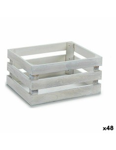 Boîte Décorative Blanc Bois de peuplier 22 x 9 x 13 cm (48 Unités)