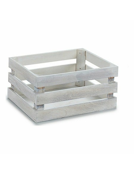 Boîte Décorative Blanc Bois de peuplier 22 x 9 x 13 cm (48 Unités)