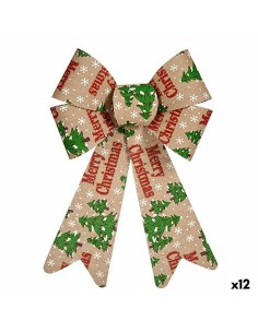 Lien Merry Christmas Décorations de Noël Multicouleur PVC 16 x 24 x 4 cm (12 Unités)
