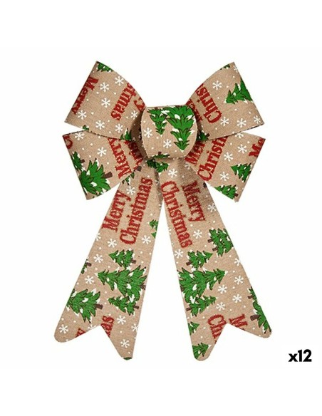 Lien Merry Christmas Décorations de Noël Multicouleur PVC 16 x 24 x 4 cm (12 Unités)