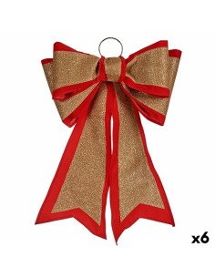 Lien Krist+ HJ1-12074 Rouge Doré PVC 40 x 60 cm Décorations de Noël (6 Unités)