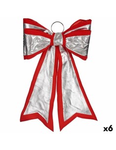 Lien Krist+ HJ1-12073 Rouge Argenté PVC 40 x 60 cm Décorations de Noël (6 Unités)