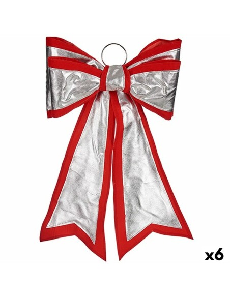 Lien Krist+ HJ1-12073 Rouge Argenté PVC 40 x 60 cm Décorations de Noël (6 Unités)
