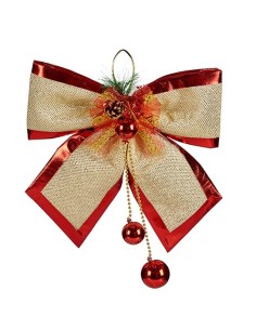 Lien Décorations de Noël Rouge Doré Plastique 33 x 9 x 33 cm (6 Unités) 2