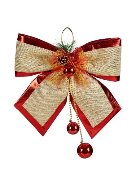 Lien Décorations de Noël Rouge Doré Plastique 33 x 9 x 33 cm (6 Unités)