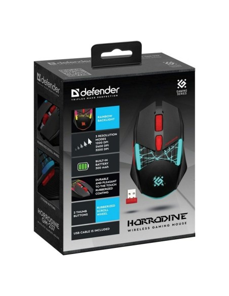 Souris Gaming Defender GM-237 HORRODINE Noir 3200 DPI