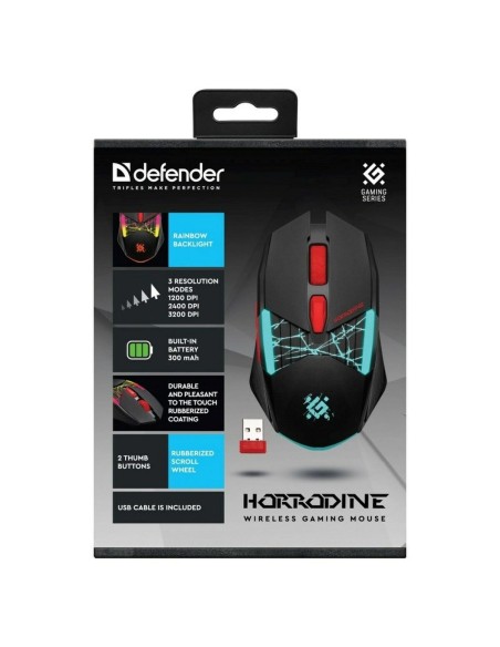Souris Gaming Defender GM-237 HORRODINE Noir 3200 DPI
