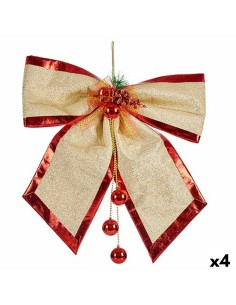 Lien Krist+ 01467 Rouge Doré Plastique 53 x 50 x 9 cm Décorations de Noël (4 Unités)