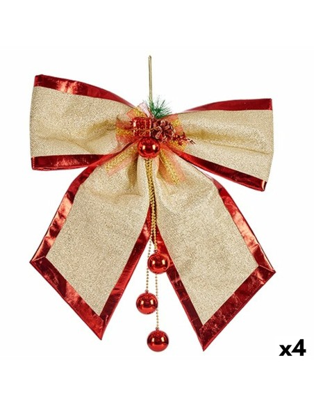 Lien Krist+ 01467 Rouge Doré Plastique 53 x 50 x 9 cm Décorations de Noël (4 Unités)