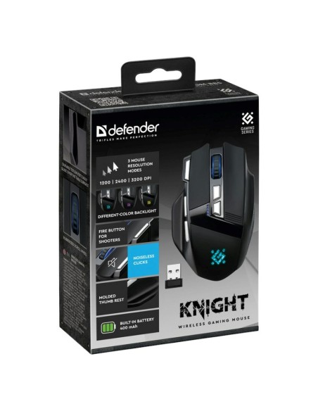 Souris Gaming Defender GM-885 KNIGHT Noir 3200 DPI