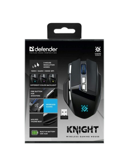 Souris Gaming Defender GM-885 KNIGHT Noir 3200 DPI