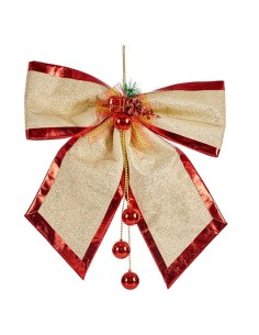 Lien Krist+ 01467 Rouge Doré Plastique 53 x 50 x 9 cm Décorations de Noël (4 Unités) 2