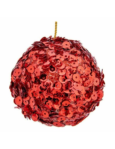 Lot de boules de Noël Krist+ 79545 Rouge Plastique Paillettes (8 Unités)