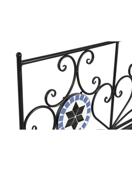 Banc DKD Home Decor Céramique Mosaïque Noir Métal Multicouleur (111 x 54 x 88 cm)