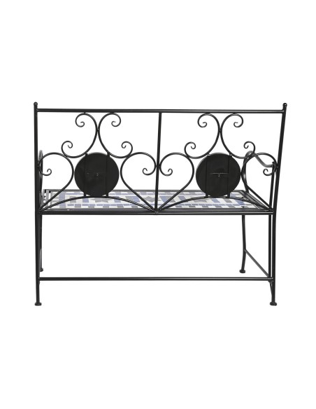 Banc DKD Home Decor Céramique Mosaïque Noir Métal Multicouleur (111 x 54 x 88 cm)