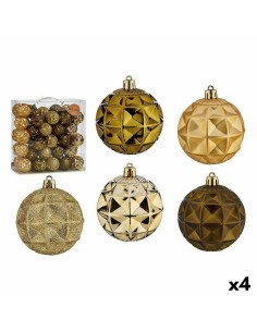 Lot de boules de Noël 7 cm Vert Doré PVC (4 Unités)